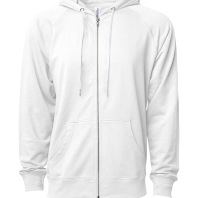 Unisex Lightweight Loopback Terry Zip Hood