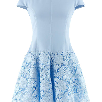 Self-Portrait Blue Crepe Lace Dress