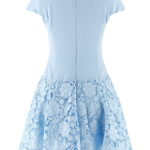 Self-Portrait Blue Crepe Lace Dress