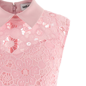 Self-Portrait Pink Lace Collared Dress