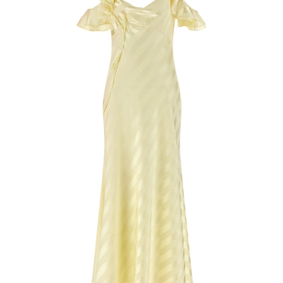 Self-Portrait Satin Striped Long Dress