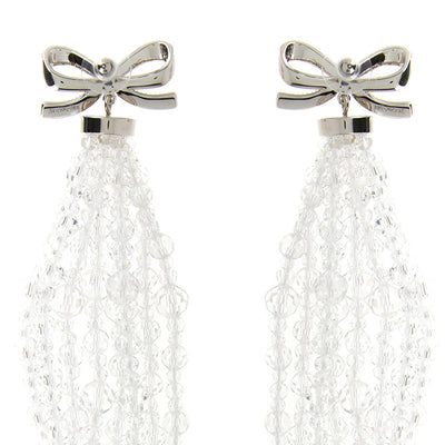 Self-Portrait Bow Beaded Waterfall Earrings