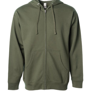 Midweight Zip Hooded Sweatshirt