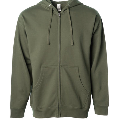 Midweight Zip Hooded Sweatshirt