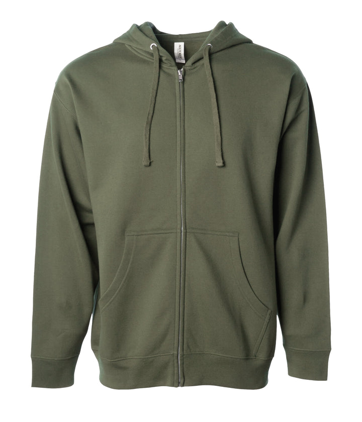 Midweight Zip Hooded Sweatshirt