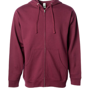 Midweight Zip Hooded Sweatshirt