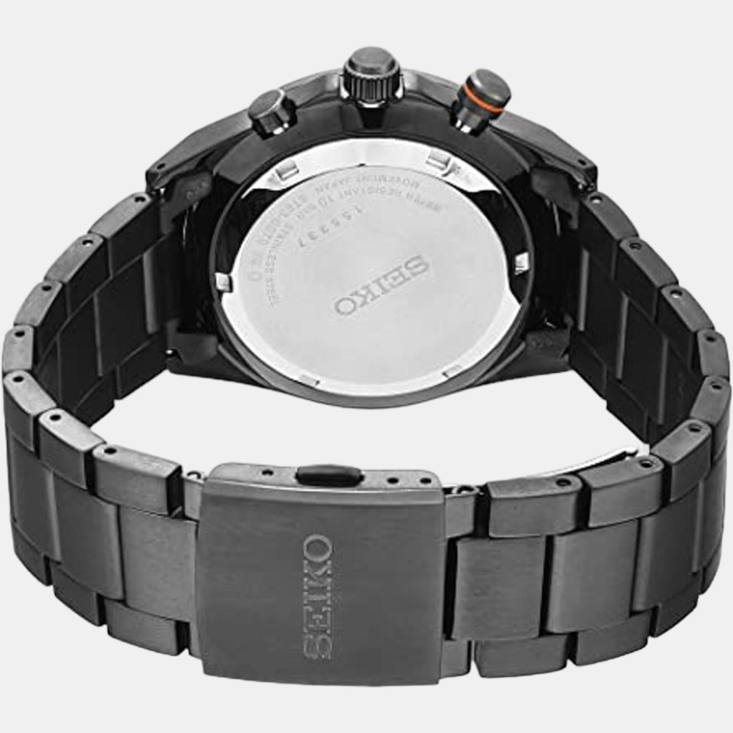Dress Men Quartz Black Dial Chronograph Stainless Steel Watch SSB399P1