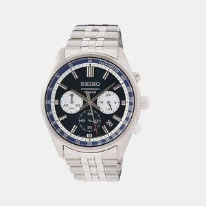 Dress Men Quartz Blue Dial Chronograph Stainless Steel Watch SSB427P1