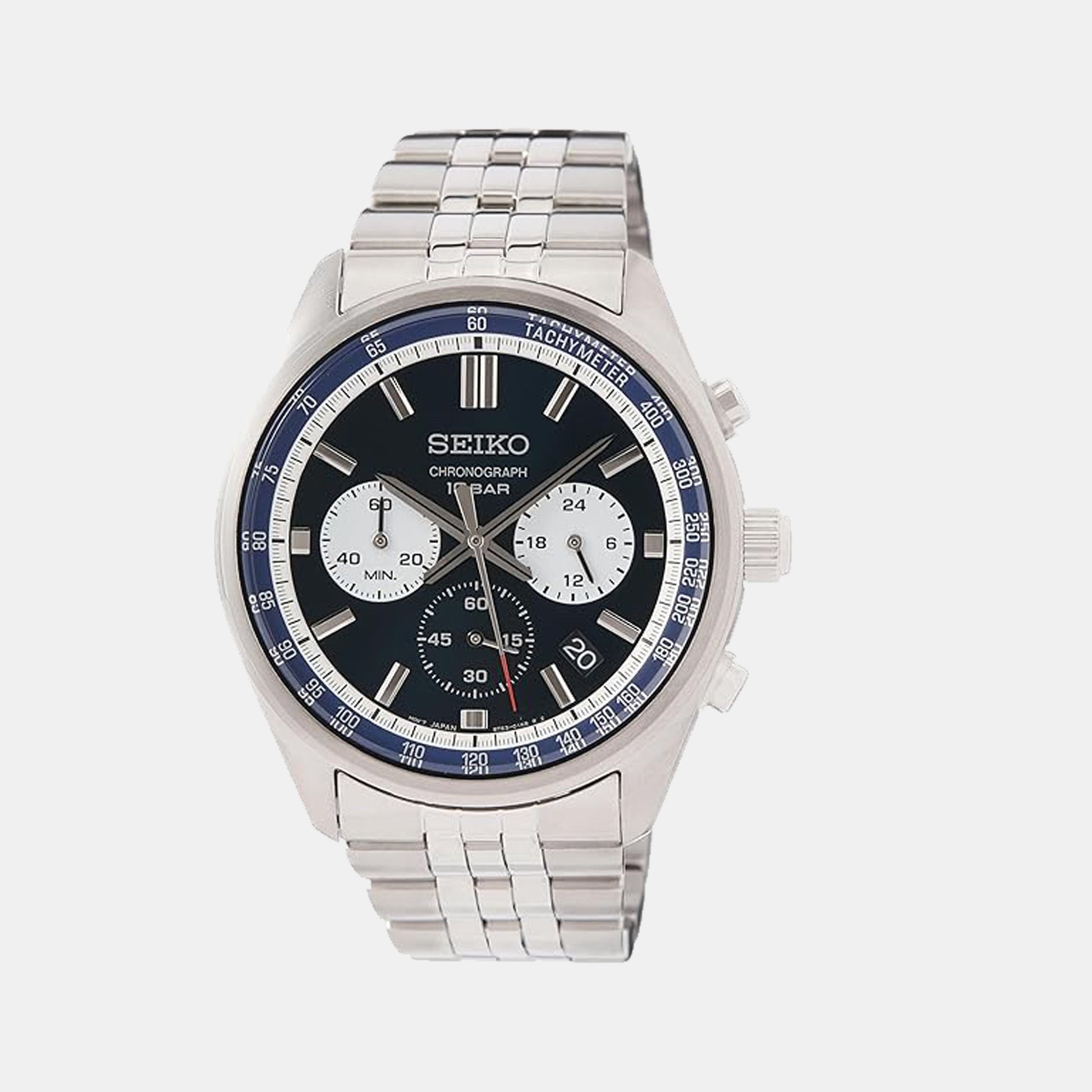 Dress Men Quartz Blue Dial Chronograph Stainless Steel Watch SSB427P1