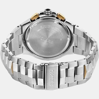 Coutura Men Solar Black Dial Chronograph Stainless Steel Watch SSC376P9