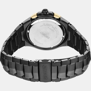 Coutura Men Solar Black Dial Chronograph Stainless Steel Watch SSC573P1