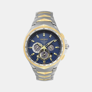 Coutura Men Solar Blue Dial Chronograph Stainless Steel Watch SSC750P1
