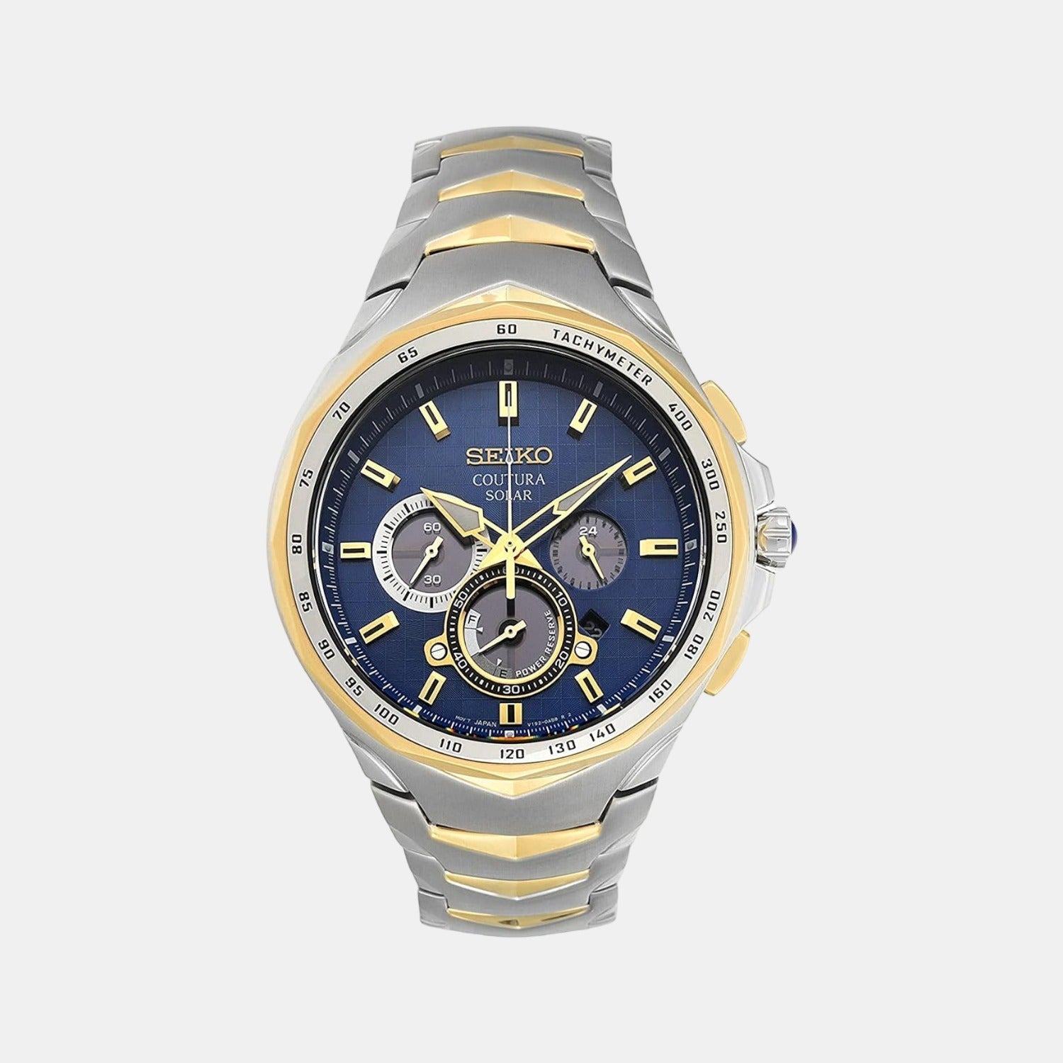Coutura Men Solar Blue Dial Chronograph Stainless Steel Watch SSC750P1