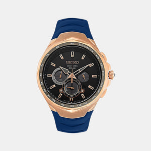 Coutura Men Solar Blue Dial Chronograph Leather Watch SSC800P1