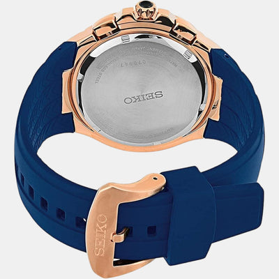 Coutura Men Solar Blue Dial Chronograph Leather Watch SSC800P1