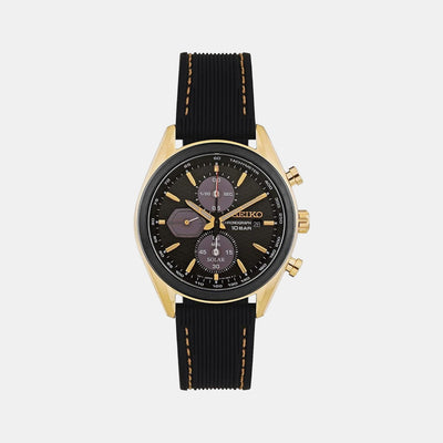 Discover More Men Solar Black Dial Chronograph Silicone Watch SSC804P1