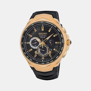 Coutura Men Solar Black Dial Chronograph Silicone Watch SSC810P9