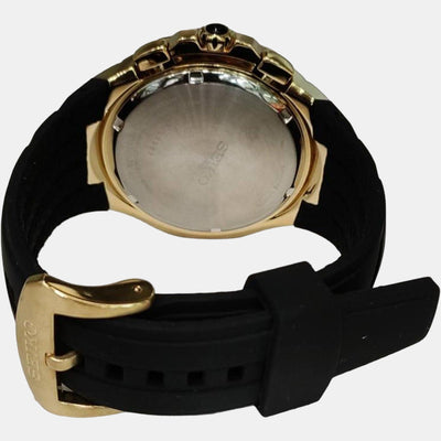 Coutura Men Solar Black Dial Chronograph Silicone Watch SSC810P9