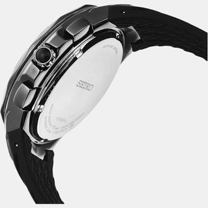 Coutura Men Solar Black Dial Chronograph Silicone Watch SSC811P9