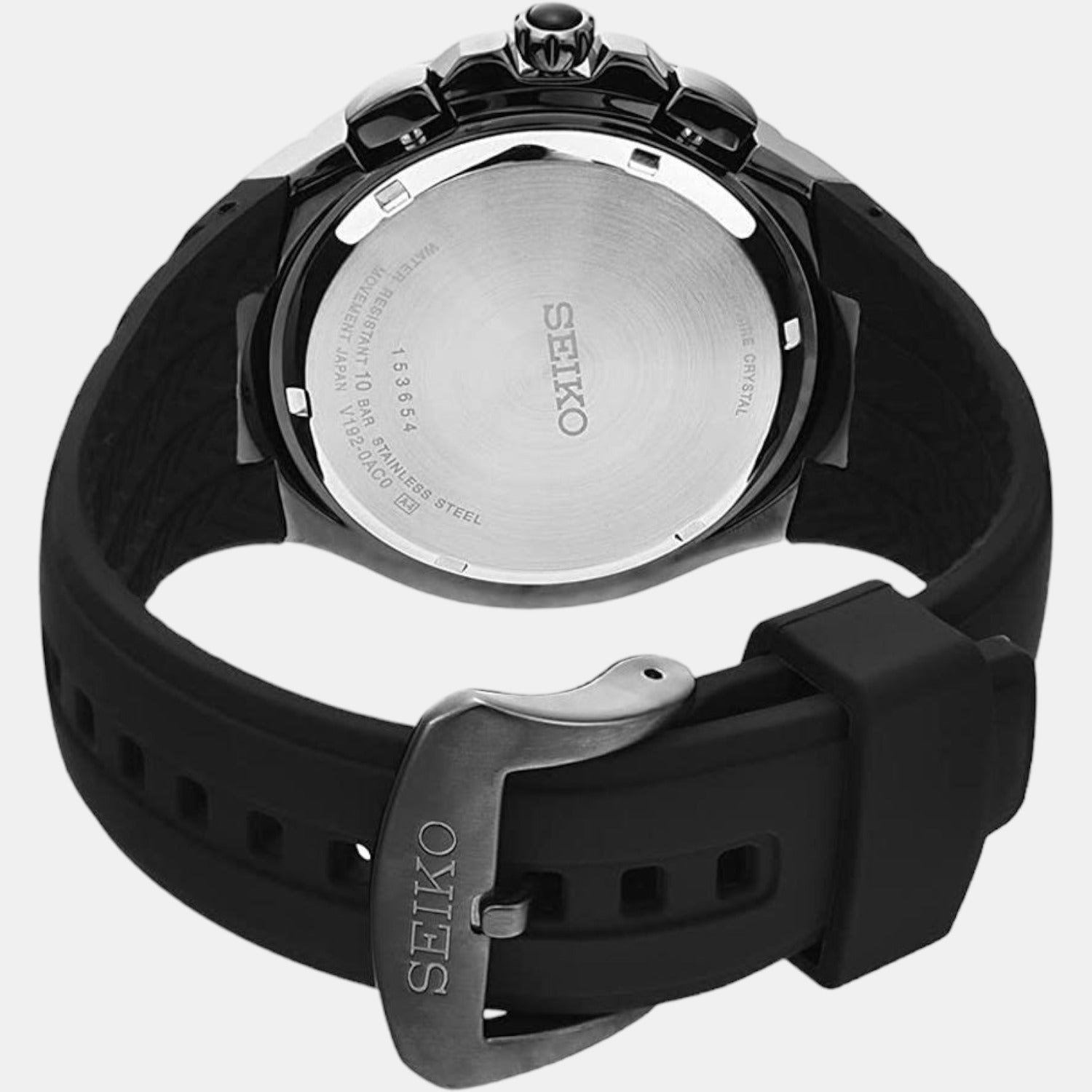 Coutura Men Solar Black Dial Chronograph Silicone Watch SSC811P9