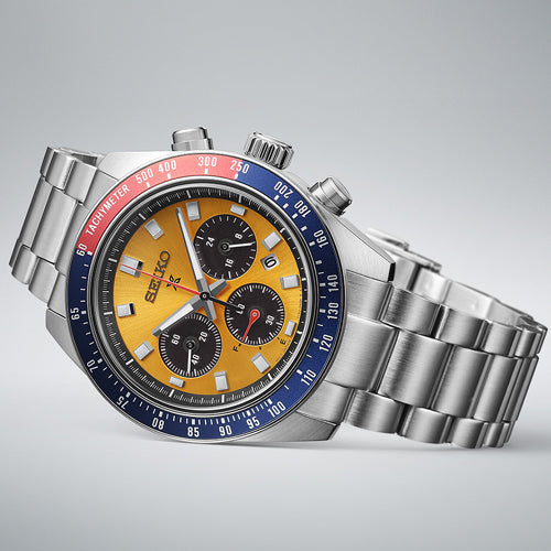 Seiko Prospex Solar Speedtimer Chronograph Yellow Dial Men 41.4mm SSC947P1