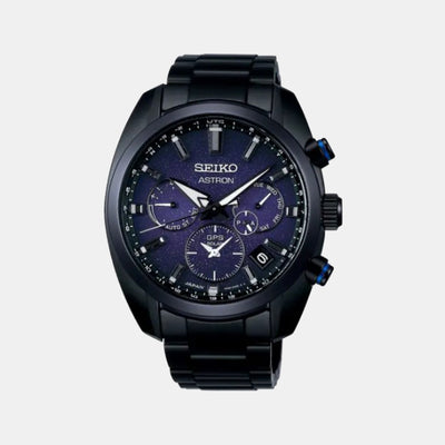 Astron Men Solar Blue Dial Chronograph Stainless Steel Watch SSH077J1