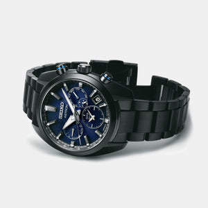 Astron Men Solar Blue Dial Chronograph Stainless Steel Watch SSH077J1