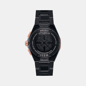 Astron Men Solar Black Dial Chronograph Stainless Steel Watch SSH158J1