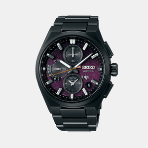 Astron Yozakura Cherry Blossom by Night - Limited Edition Men Solar Purple Dial Chronograph Stainless Steel Watch SSH171J1