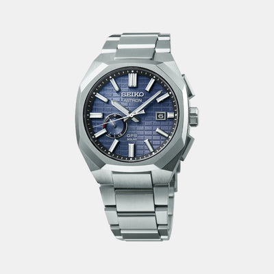 Astron Men Solar Sapphire Blue Dial Analog Stainless Steel Watch SSJ013J1