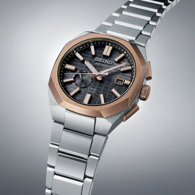 Astron Men Solar Grey Dial Analog Stainless Steel Watch SSJ014J1