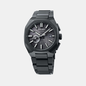 Astron Men Solar Black Dial Analog Stainless Steel Watch SSJ015J1