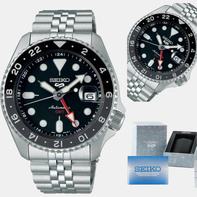 5 Sports Men Automatic Black Dial Analog Stainless Steel Watch SSK001K1