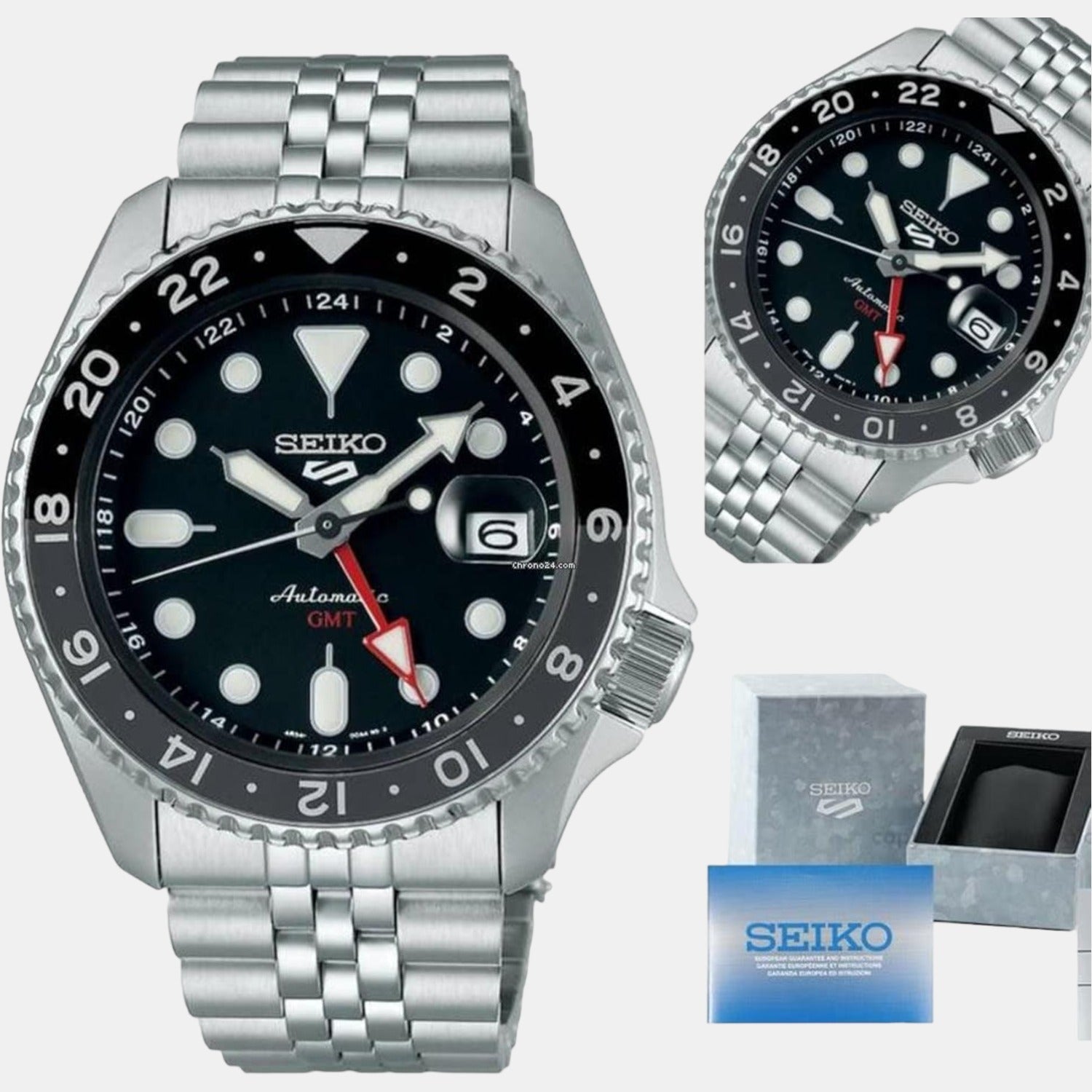 5 Sports Men Automatic Black Dial Analog Stainless Steel Watch SSK001K1