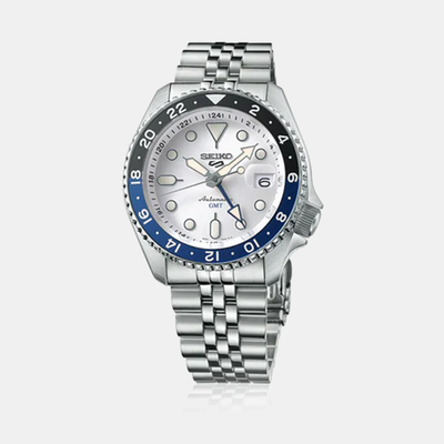 5 Sports Men Automatic White Dial Analog Stainless Steel Watch SSK033K1