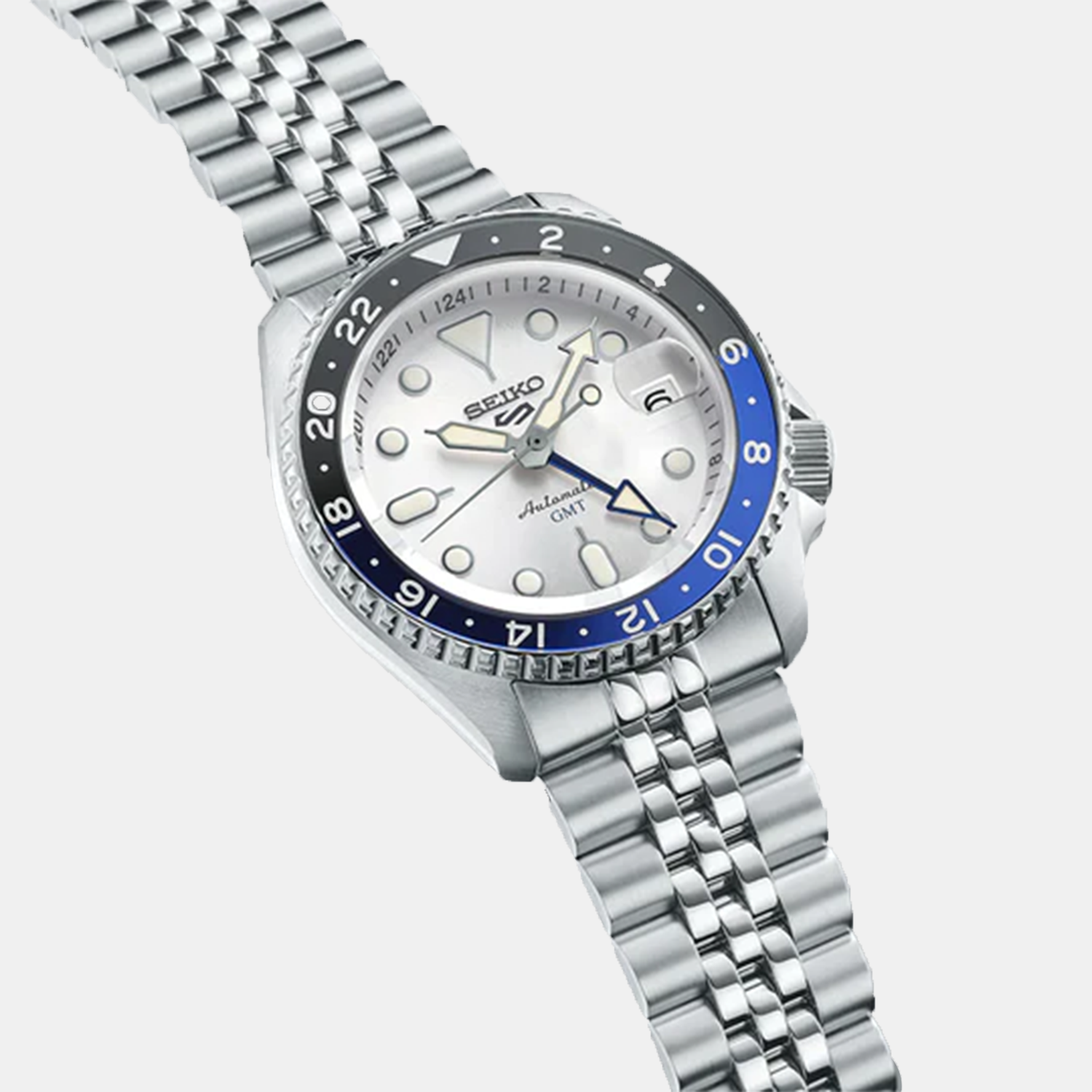 5 Sports Men Automatic White Dial Analog Stainless Steel Watch SSK033K1