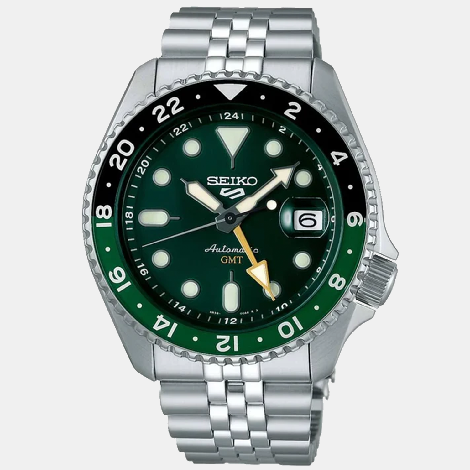 5 Sports Men Automatic Green Dial Analog Stainless Steel Watch SSK035K1