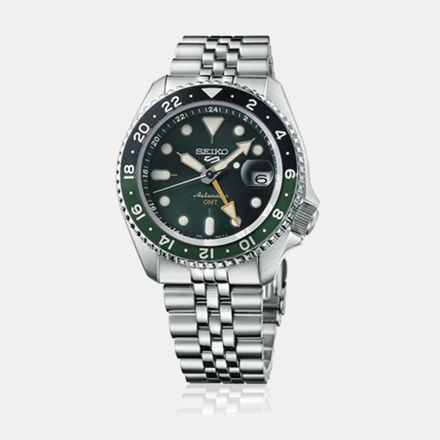 5 Sports Men Automatic Green Dial Analog Stainless Steel Watch SSK035K1