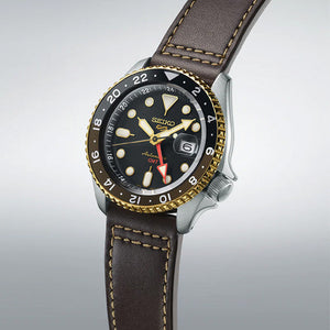 Seiko 5 Sports SKX GMT in Mocha Black Dial Men 42.5mm SSK036K1