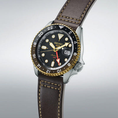 Seiko 5 Sports SKX GMT in Mocha Black Dial Men 42.5mm SSK036K1