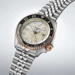 Seiko 5 Sports GMT Asian Limited Edition Mechanical Cream Dial 42.5mm Men SSK046K1