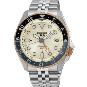 Seiko 5 Sports GMT Asian Limited Edition Mechanical Cream Dial 42.5mm Men SSK046K1