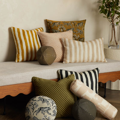 Painterly Stripe Linen Pillow by Sarah Sherman Samuel
