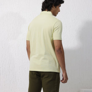 Rare Rabbit Mens Stan-2 Pastel Green Short Sleeve Solid Zipper Closure Polo T-Shirt