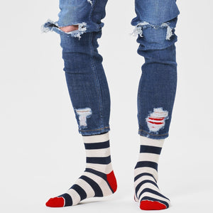 Happy Socks Unisex Stripe Crew Length Socks for Women and Men