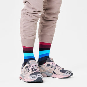 Happy Socks Unisex Stripe Design Crew Length Socks for Women and Men