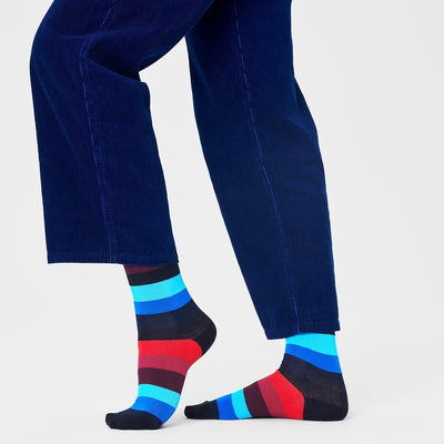 Happy Socks Unisex Stripe Design Crew Length Socks for Women and Men