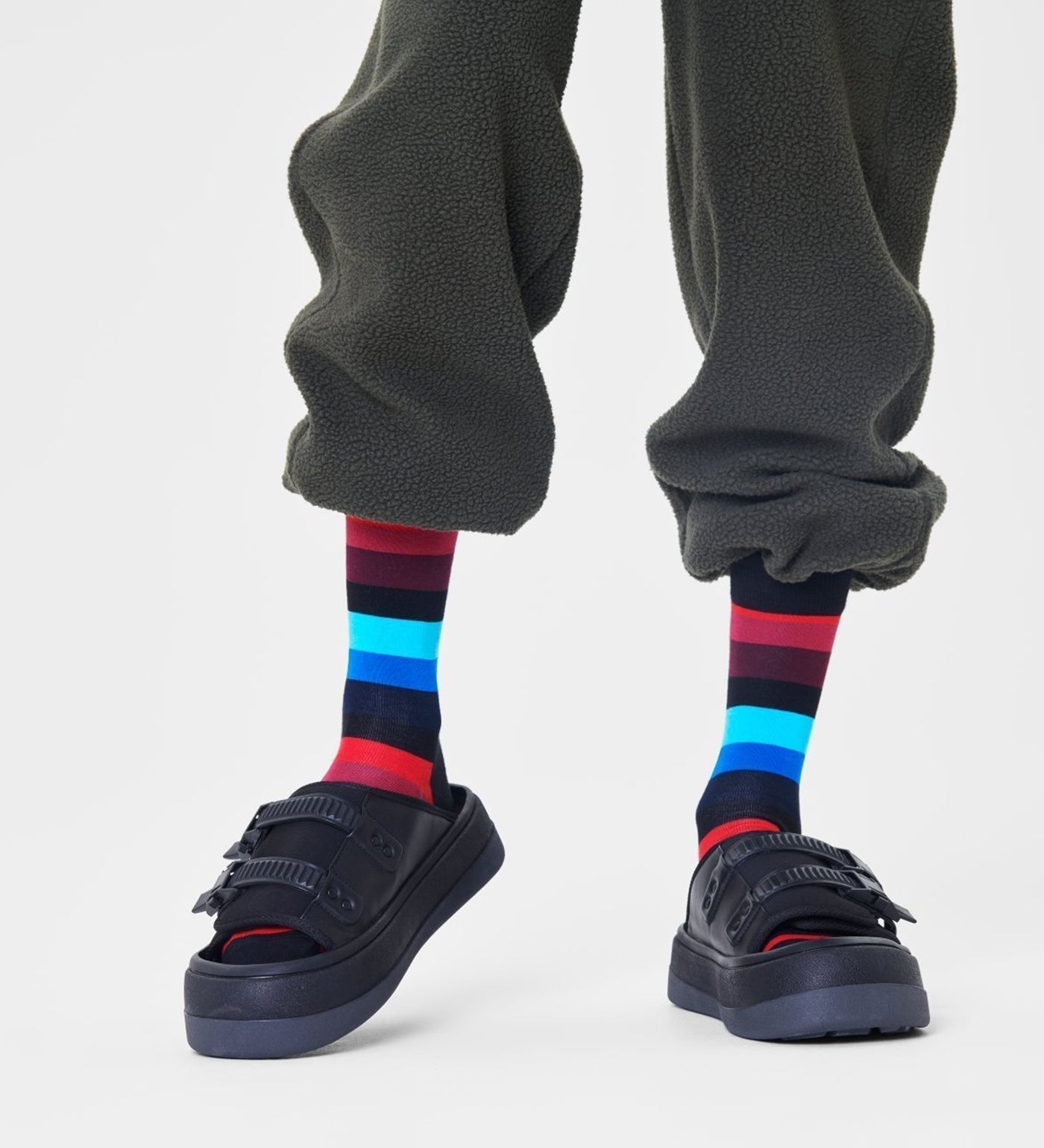 Happy Socks Unisex Stripe Design Crew Length Socks for Women and Men