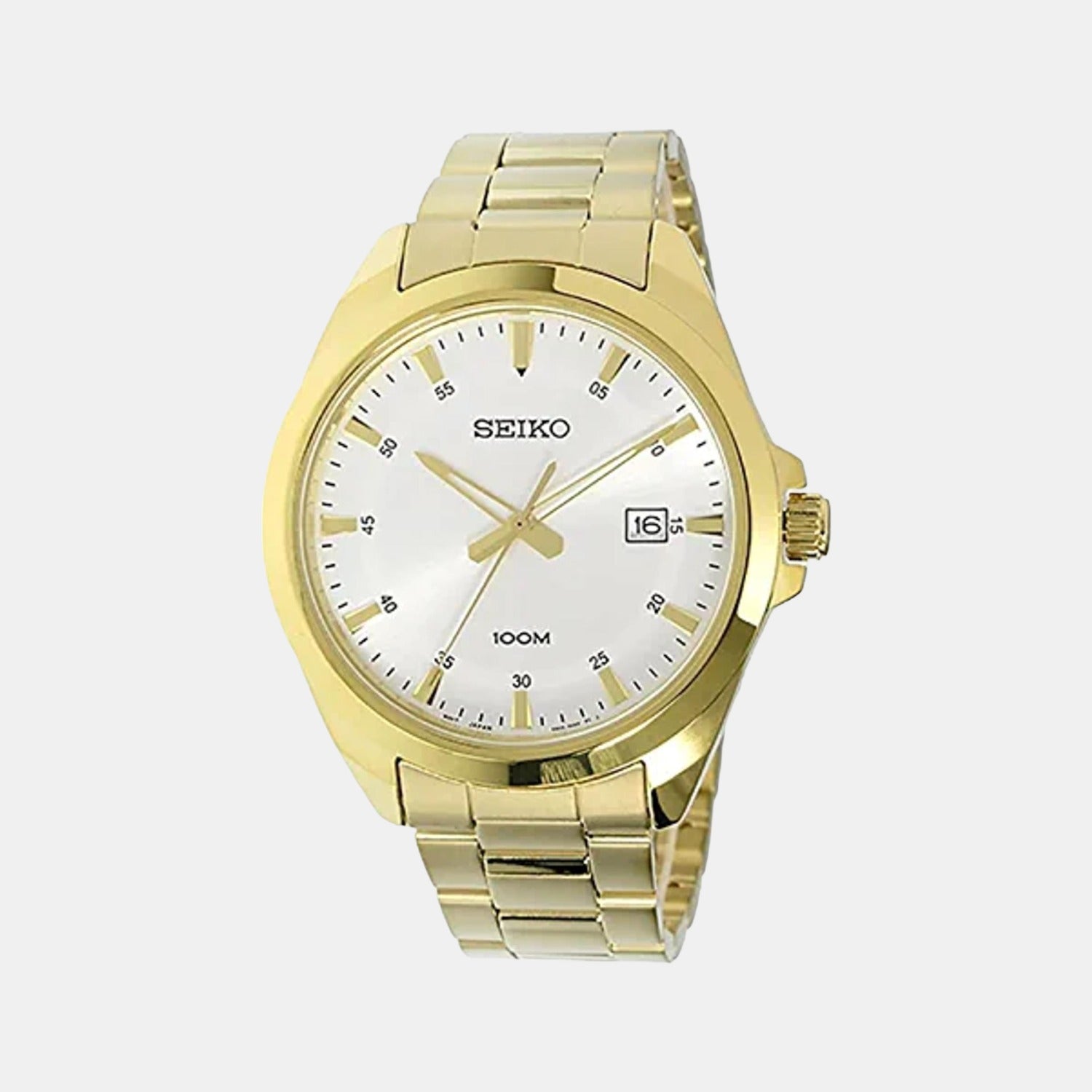 Dress Men Quartz White Dial Analog Stainless Steel Watch SUR212P1