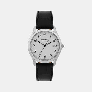 Dress Men Quartz White Dial Analog Leather Watch SUR303P1